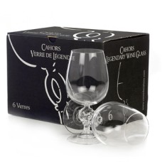 Origineel Cahors wijnglas, doos 4 stuks, met opdruk "Cahors Malbec"